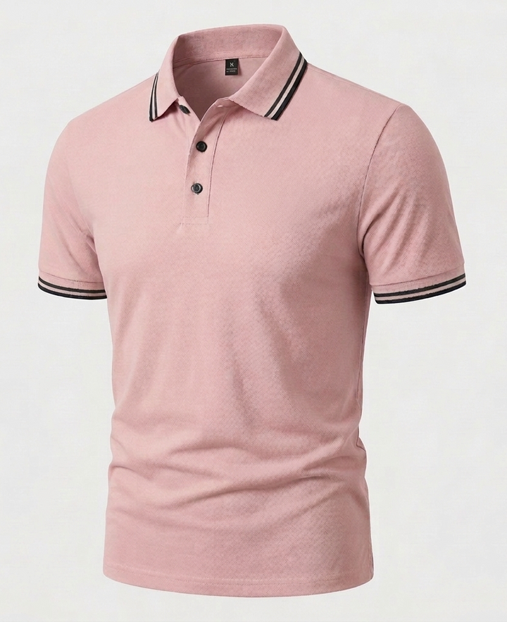 Herren Poloshirt Kurzarm Slim Fit mit Kontrastkragen