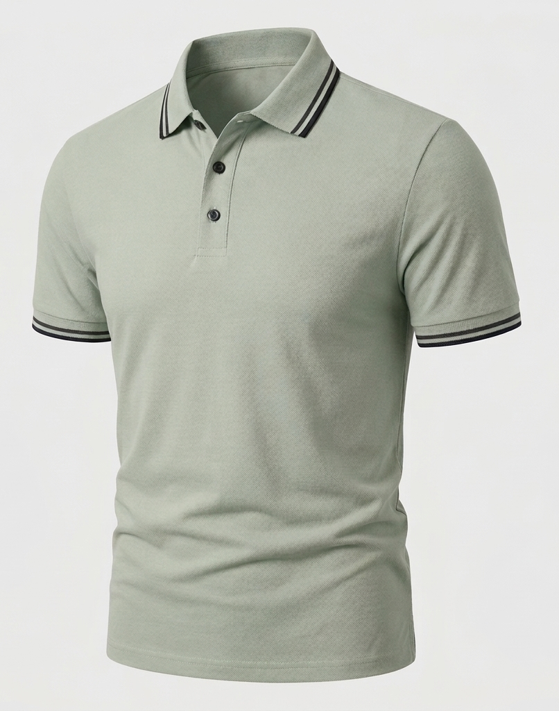 Herren Poloshirt Kurzarm Slim Fit mit Kontrastkragen