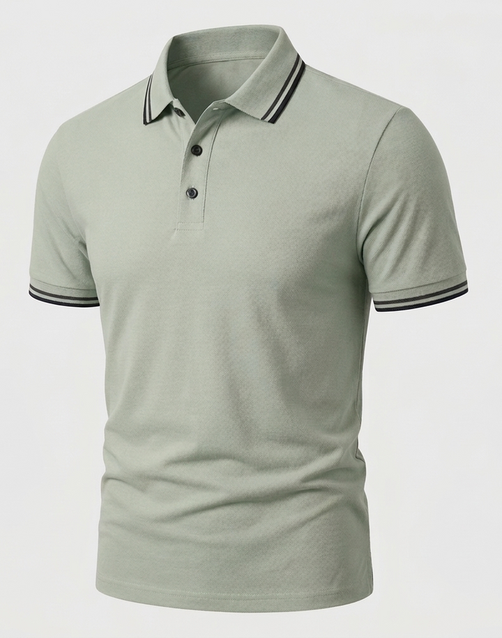 Herren Poloshirt Kurzarm Slim Fit mit Kontrastkragen