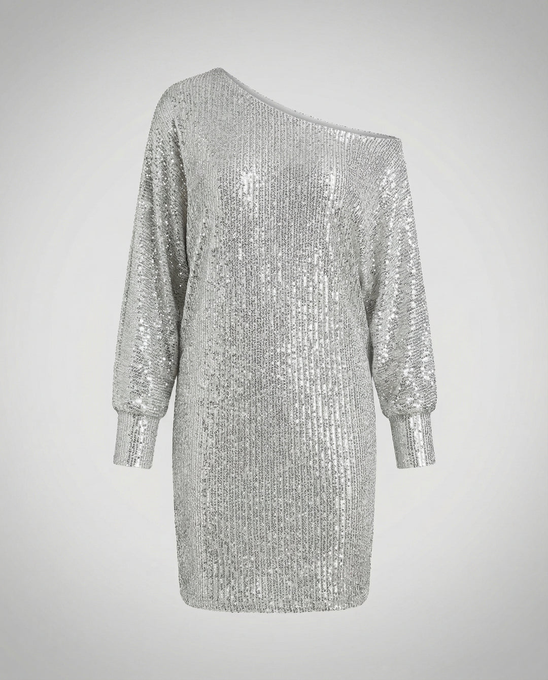 Glamouröses Kontrast Paillettenkleid Damen