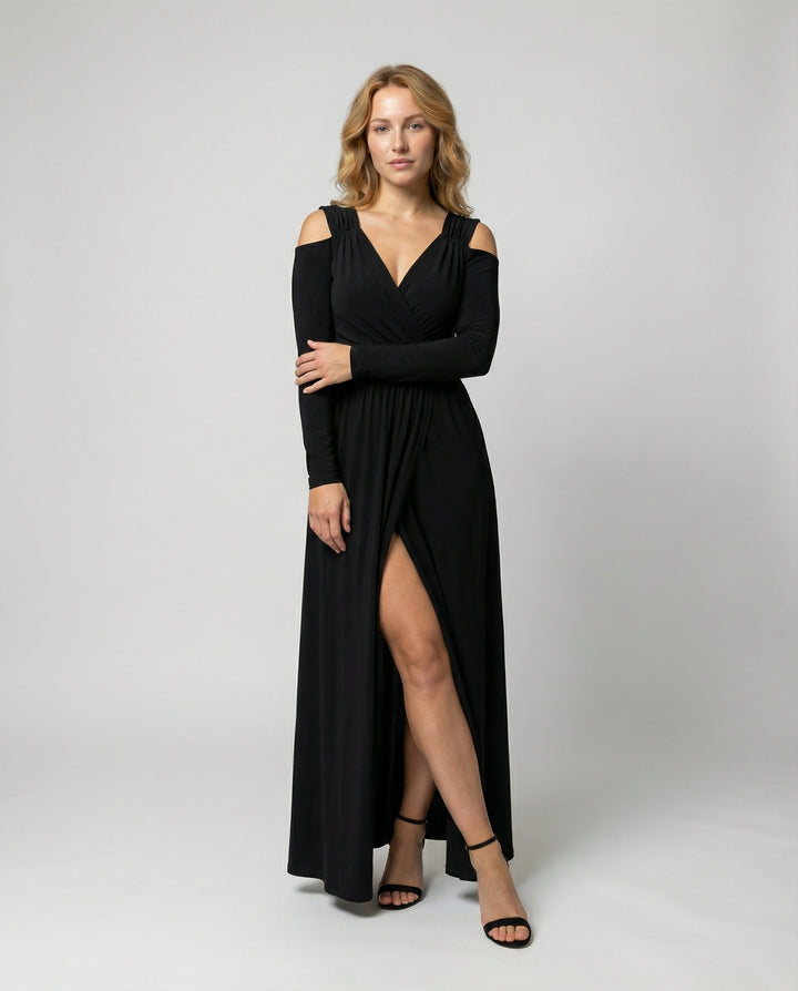 Elegantes Schlitz Abend Maxikleid