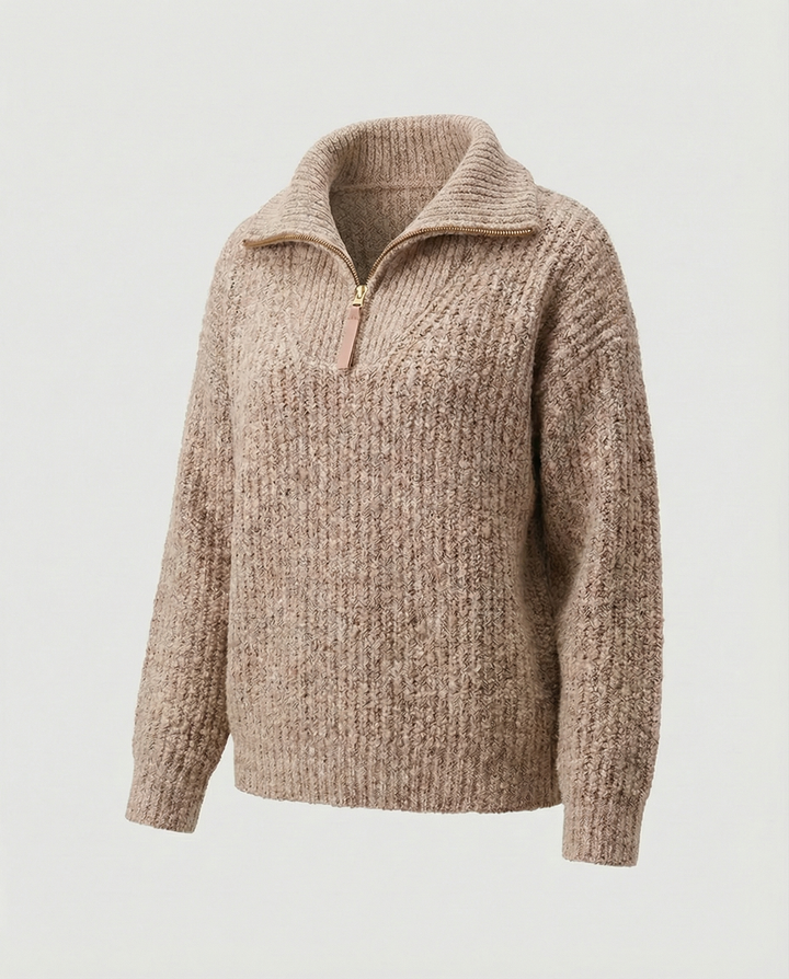 Damen Reißverschluss-Pullover