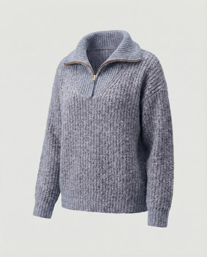 Damen Reißverschluss-Pullover