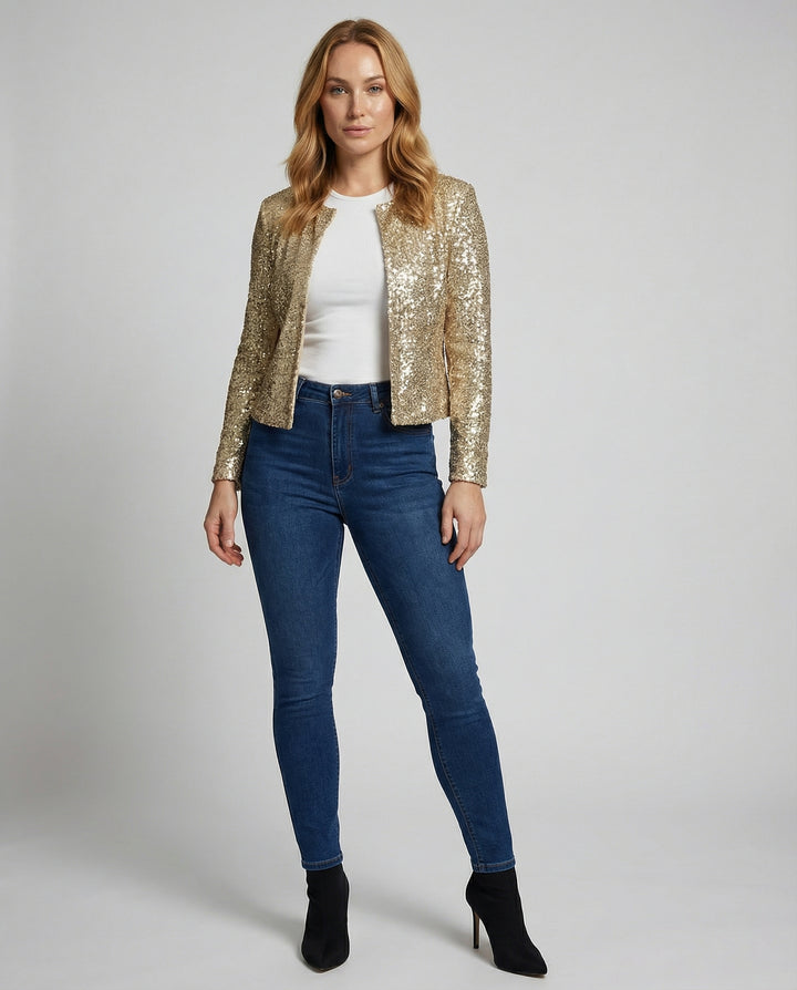 Elegante Glitzerjacke Damen Abend