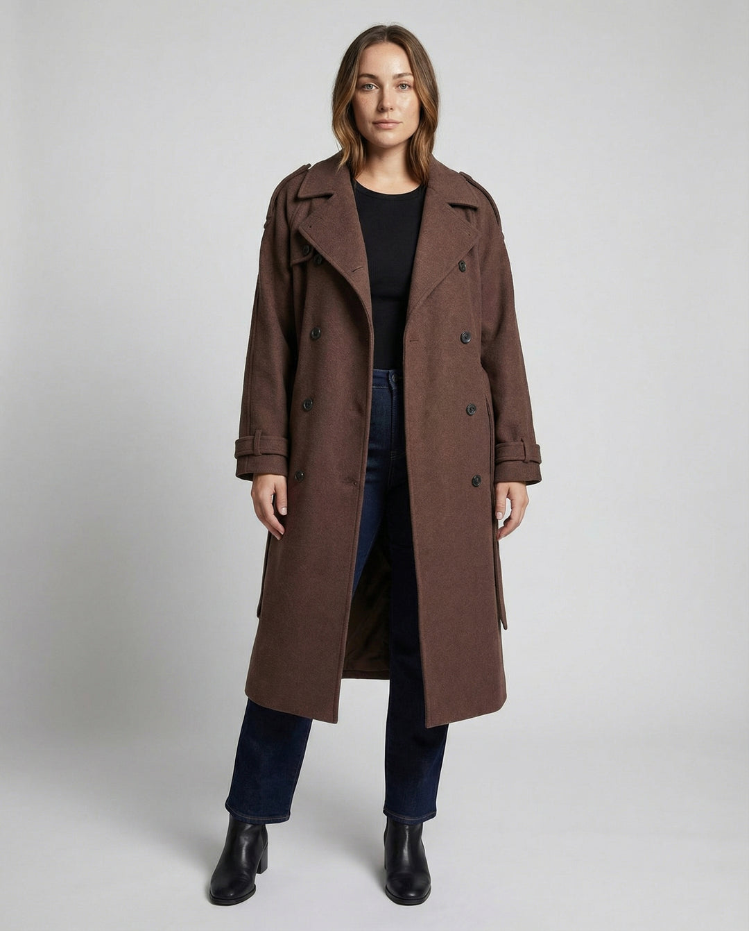 Bequemer Oversized Wollmantel Damen