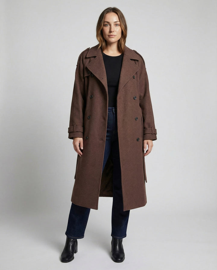 Bequemer Oversized Wollmantel Damen