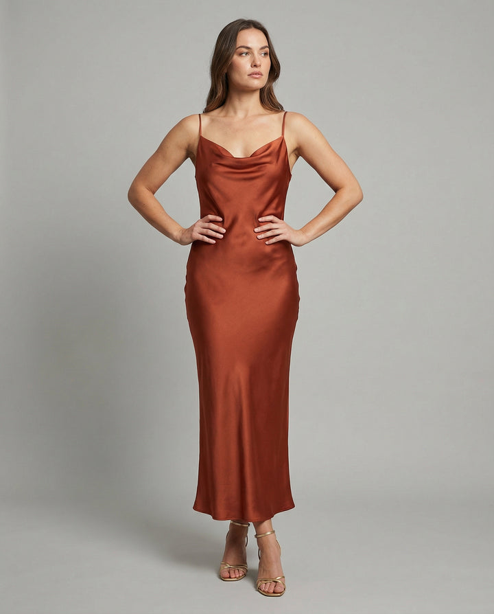 Elegantes Satin-Kleid Damen