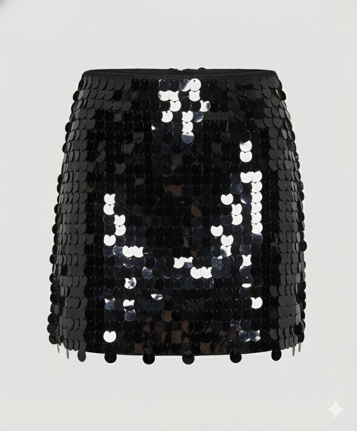 Eleganter Pailletten Rock Damen