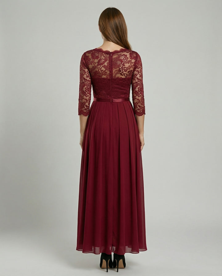 Elegantes Spitzen Brautjungfernkleid