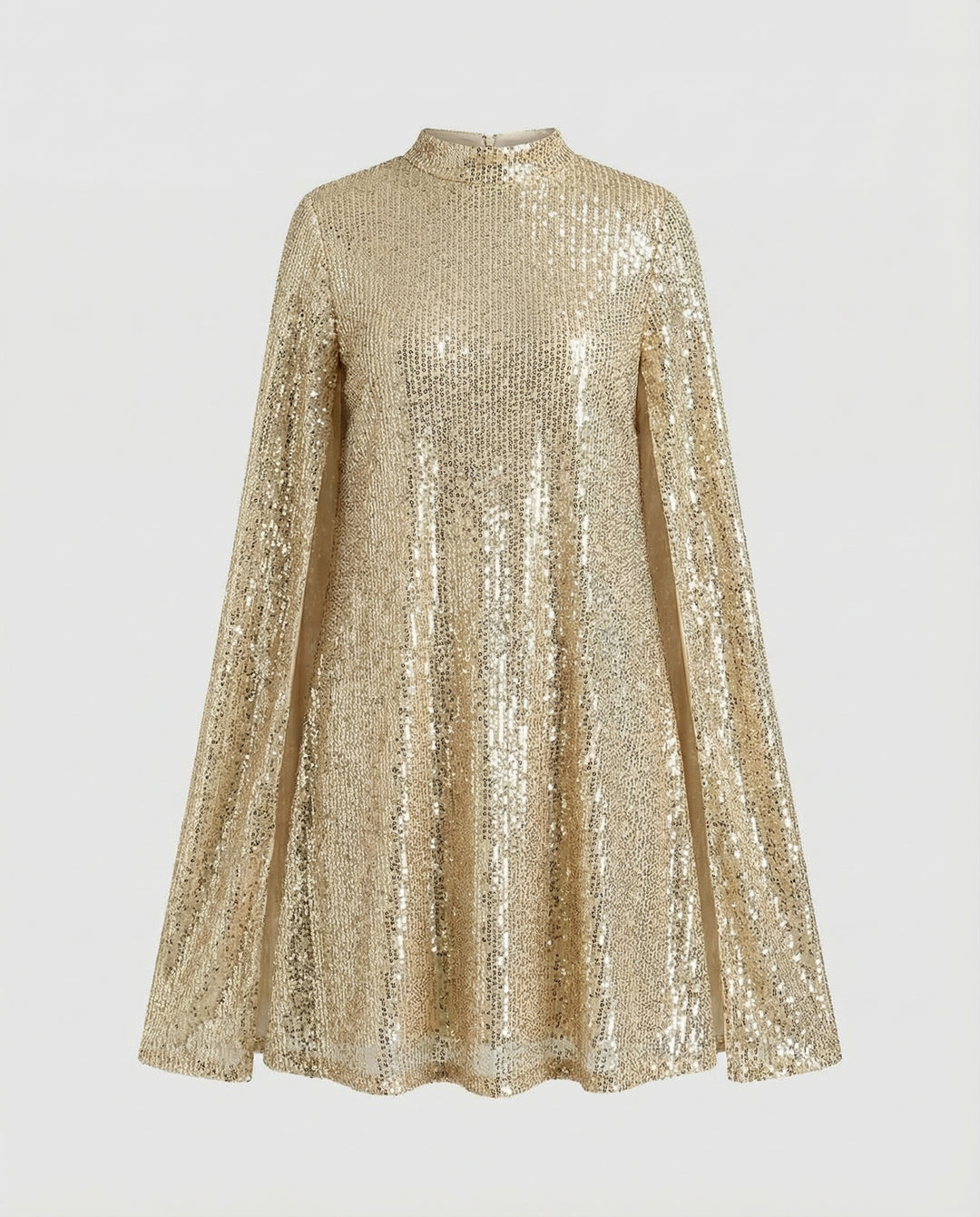 Elegantes Cape Pailletten Kleid