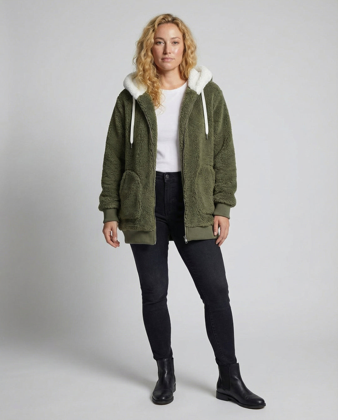 Übergroße Teddyjacke Damen