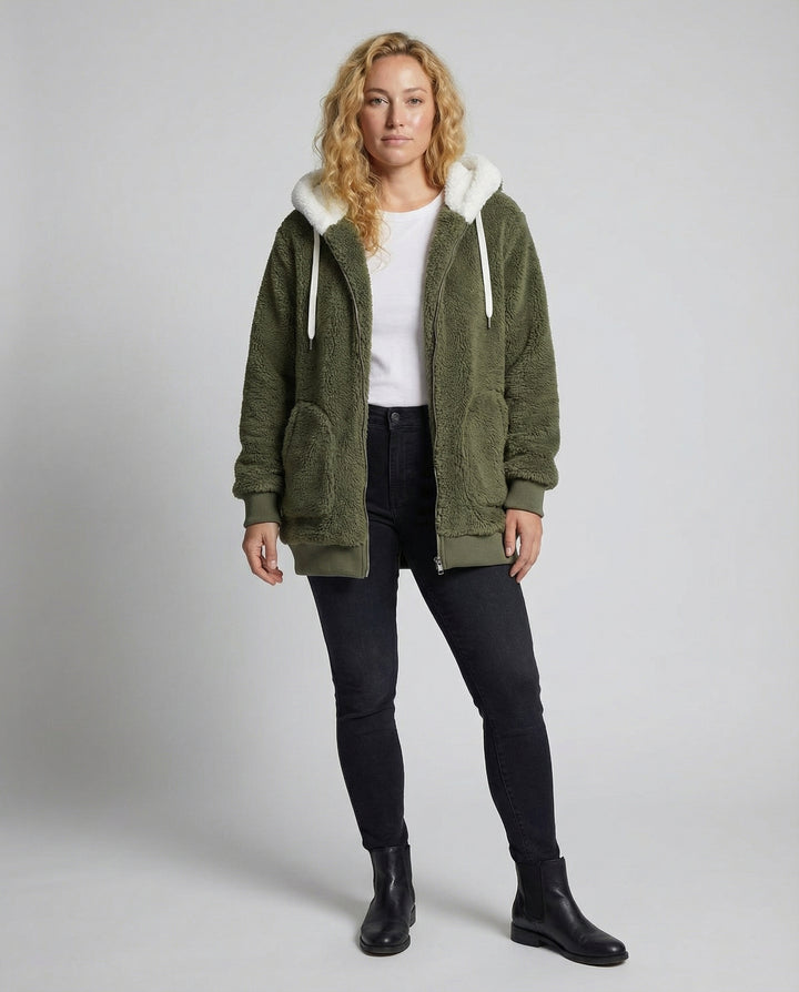 Übergroße Teddyjacke Damen