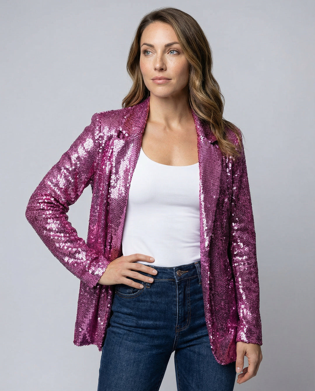 Glitzernder Damen Paillettenblazer