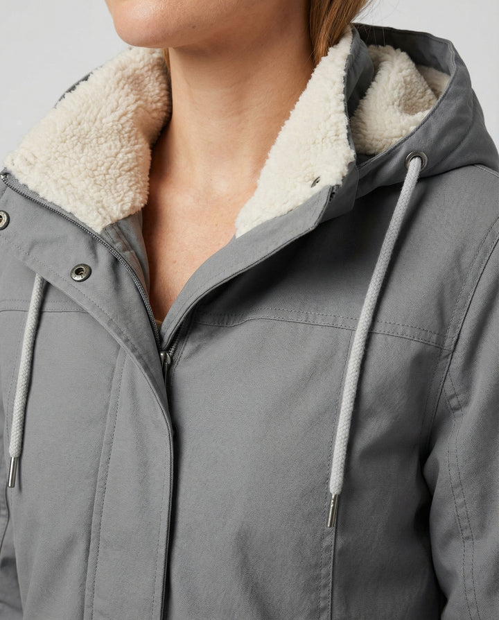 Warme Winterjacke mit Kapuze für Damen