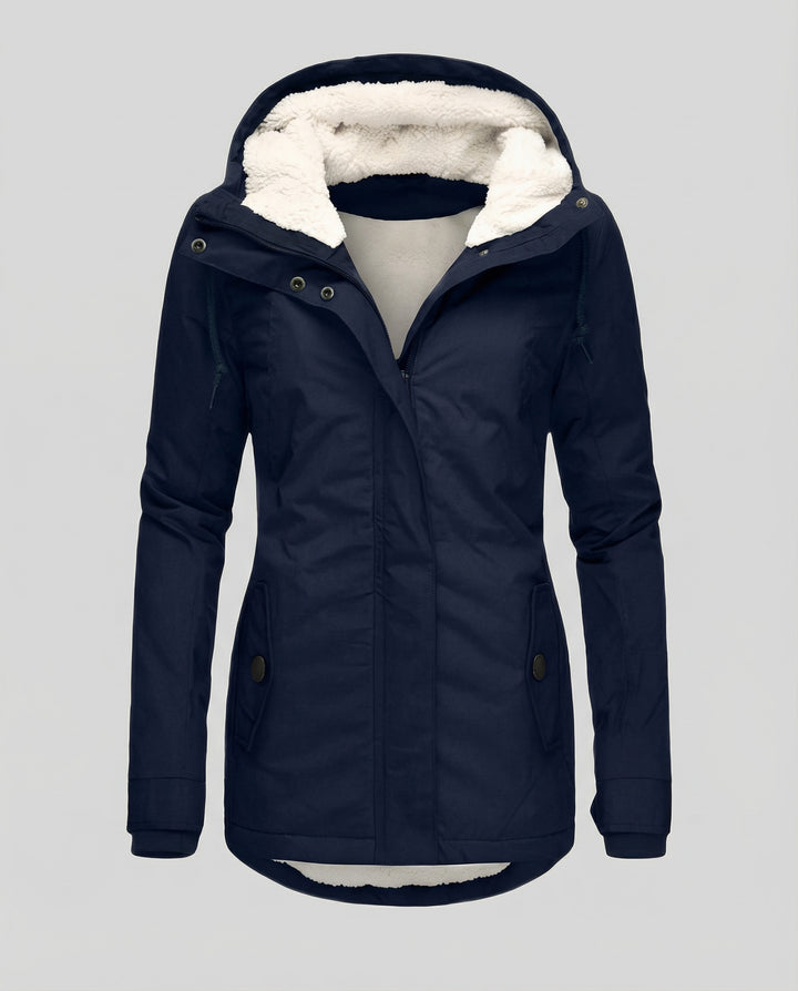 Warme Winterjacke mit Kapuze für Damen