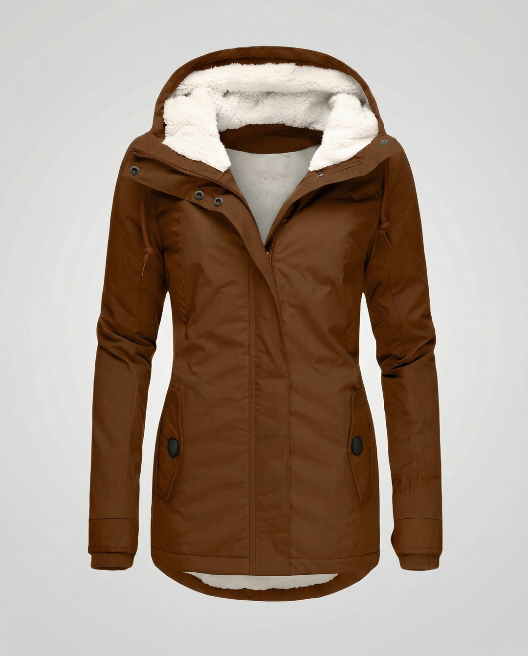 Warme Winterjacke mit Kapuze für Damen