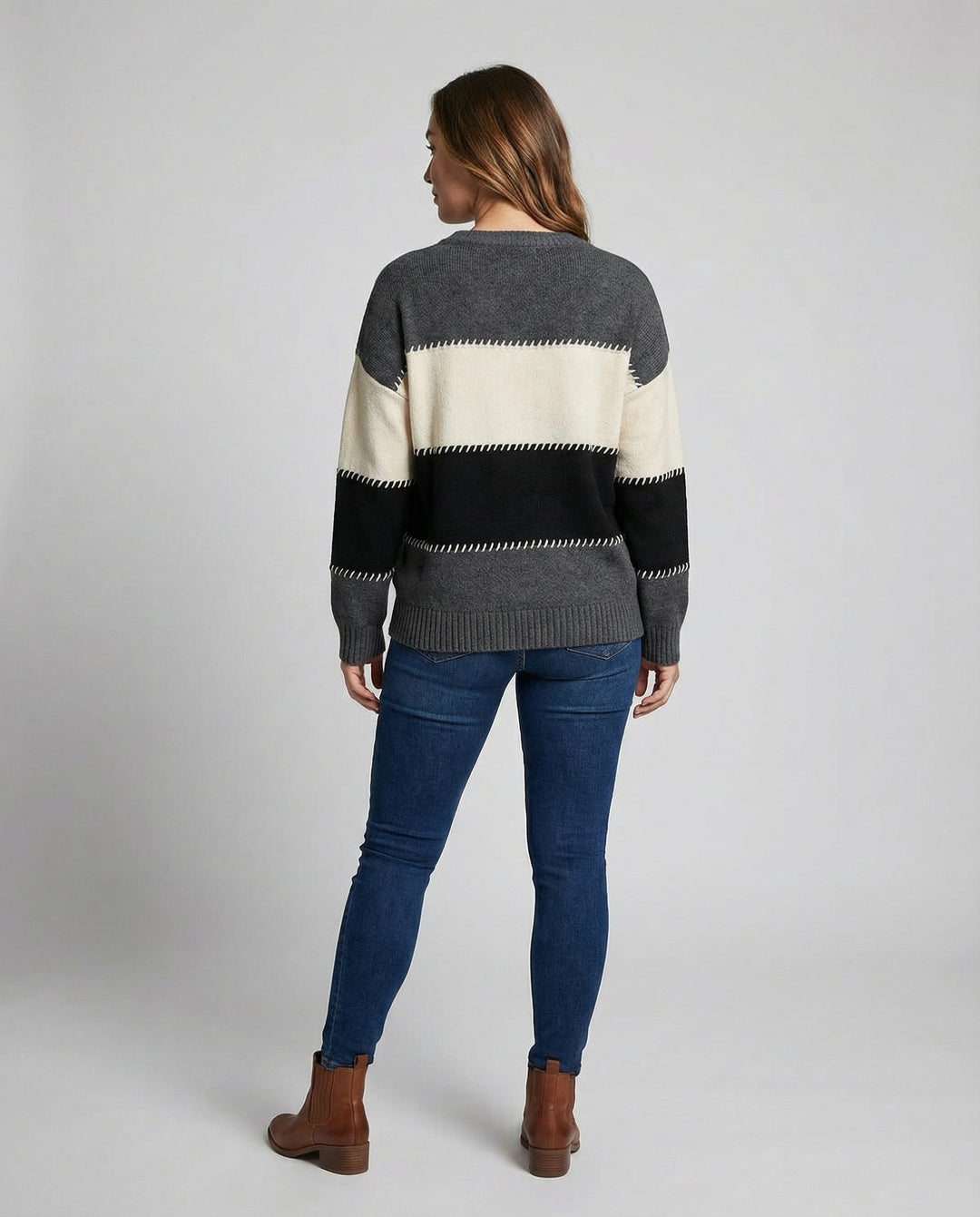 Lockerer Streifenpullover Damen Bequem