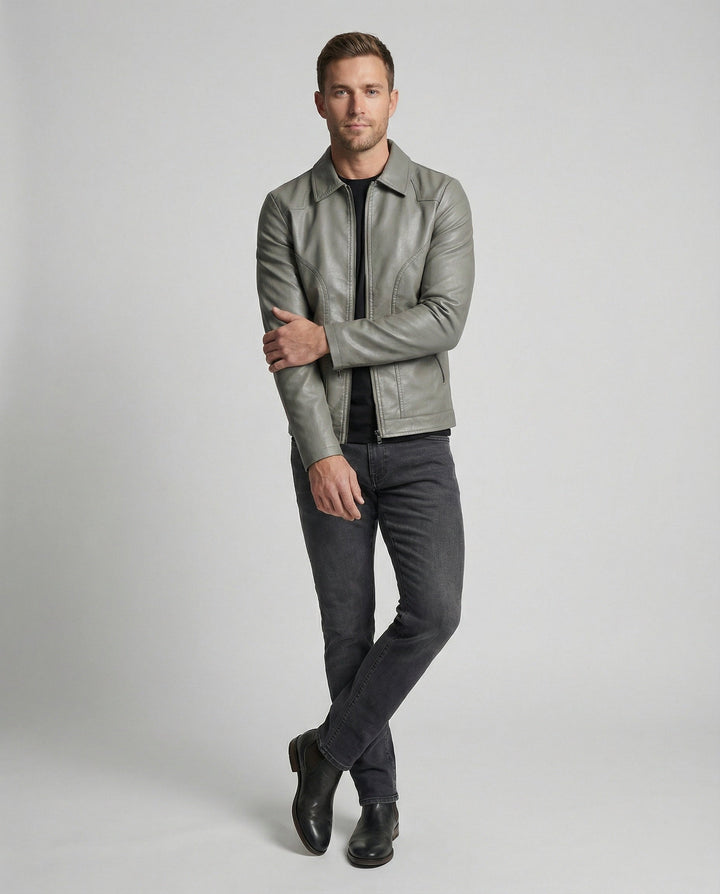 Herren Lederjacke figurbetont