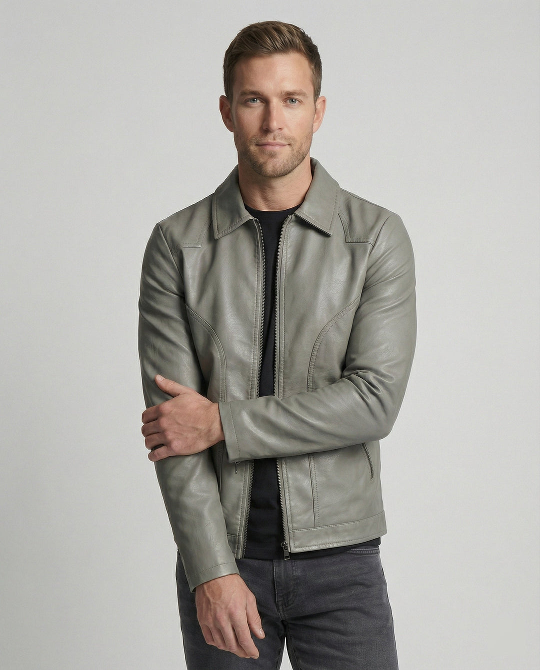 Herren Lederjacke figurbetont
