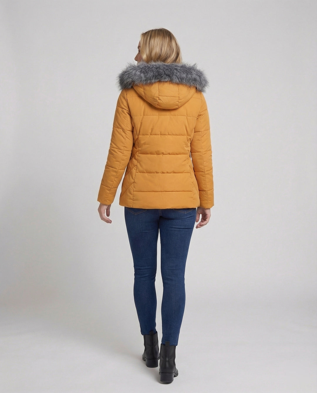 Daunenjacke Damen Fellkragen