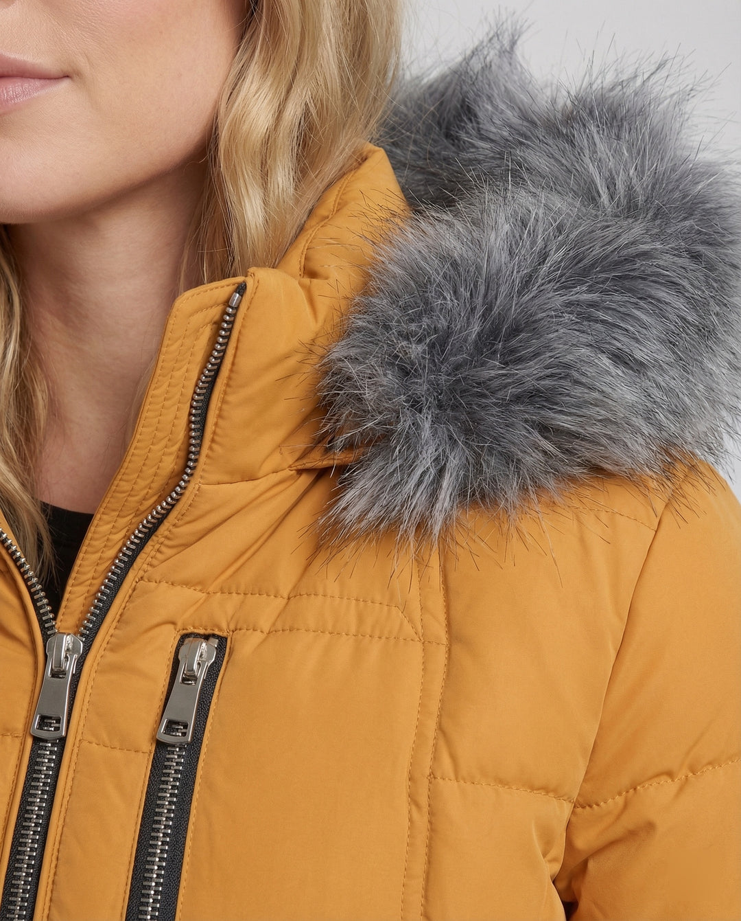 Daunenjacke Damen Fellkragen