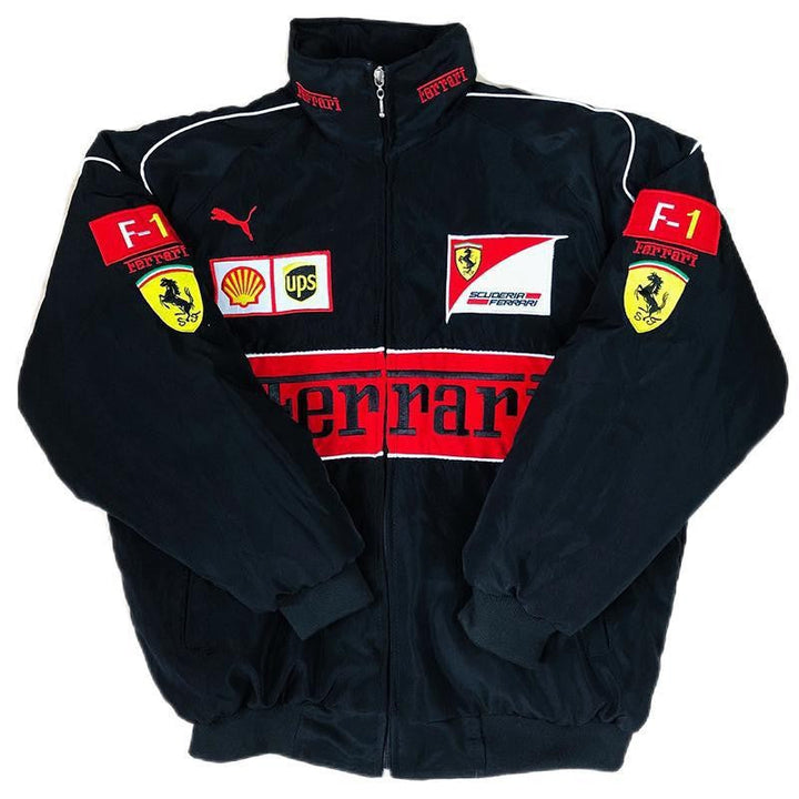 Herren Rennsportjacke Retro Logos