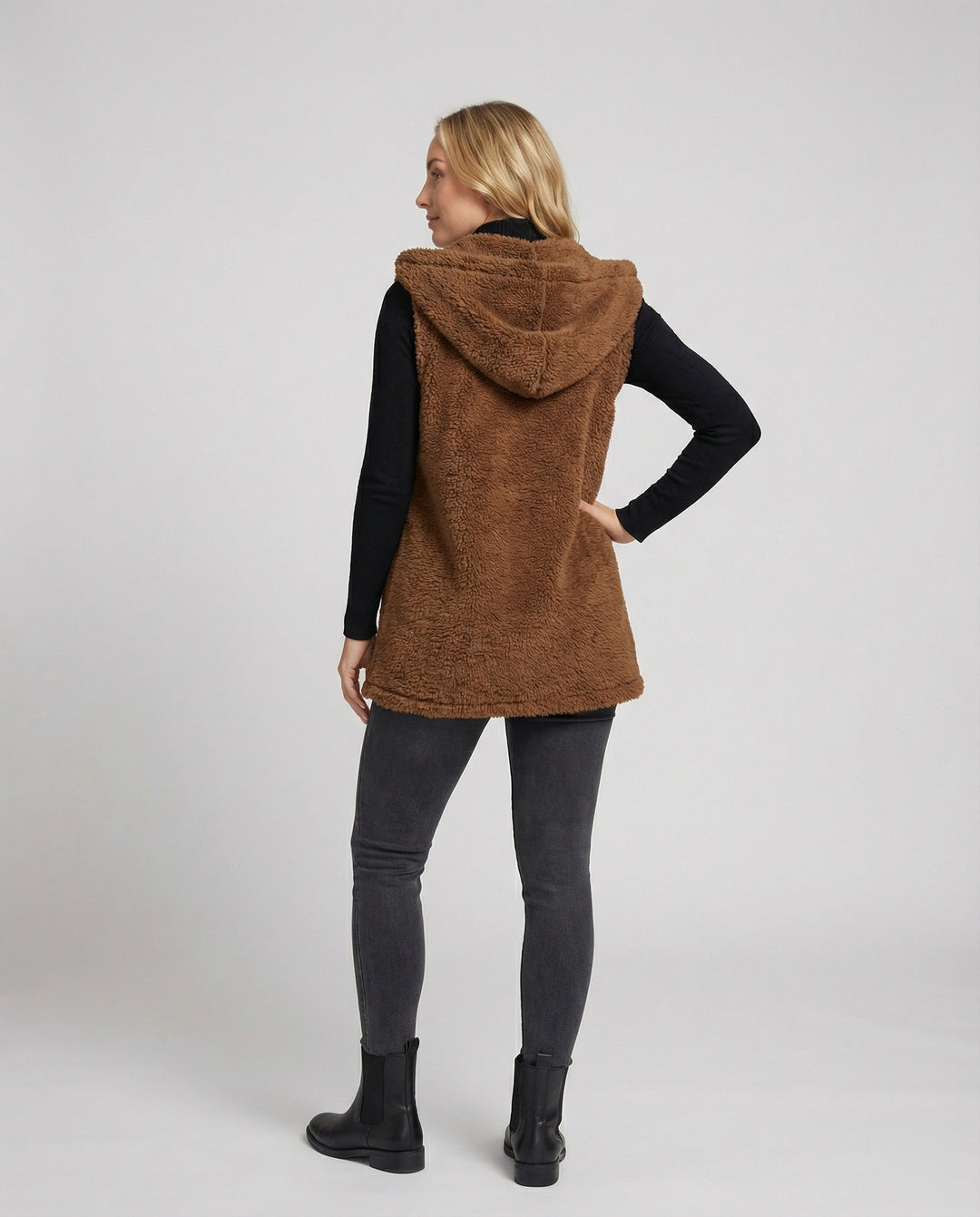 Kuschelige Lammfellimitat Weste Damen