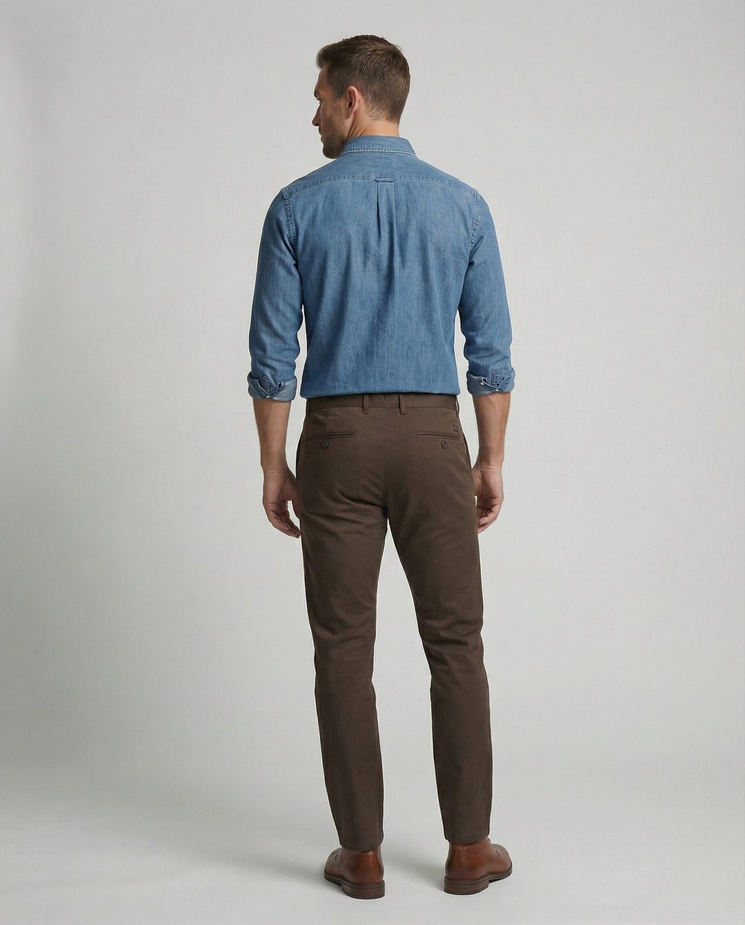 Herren Chambrayhemd Kentkragen modern