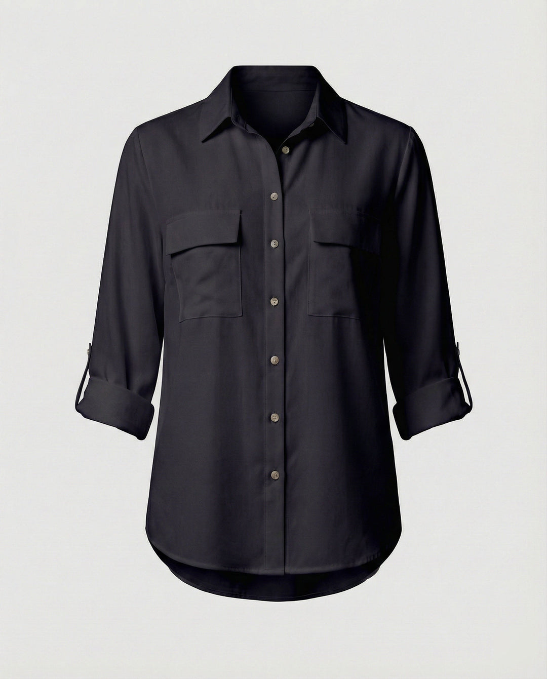 Damen Bluse mit Taschen und klassischem Schnitt