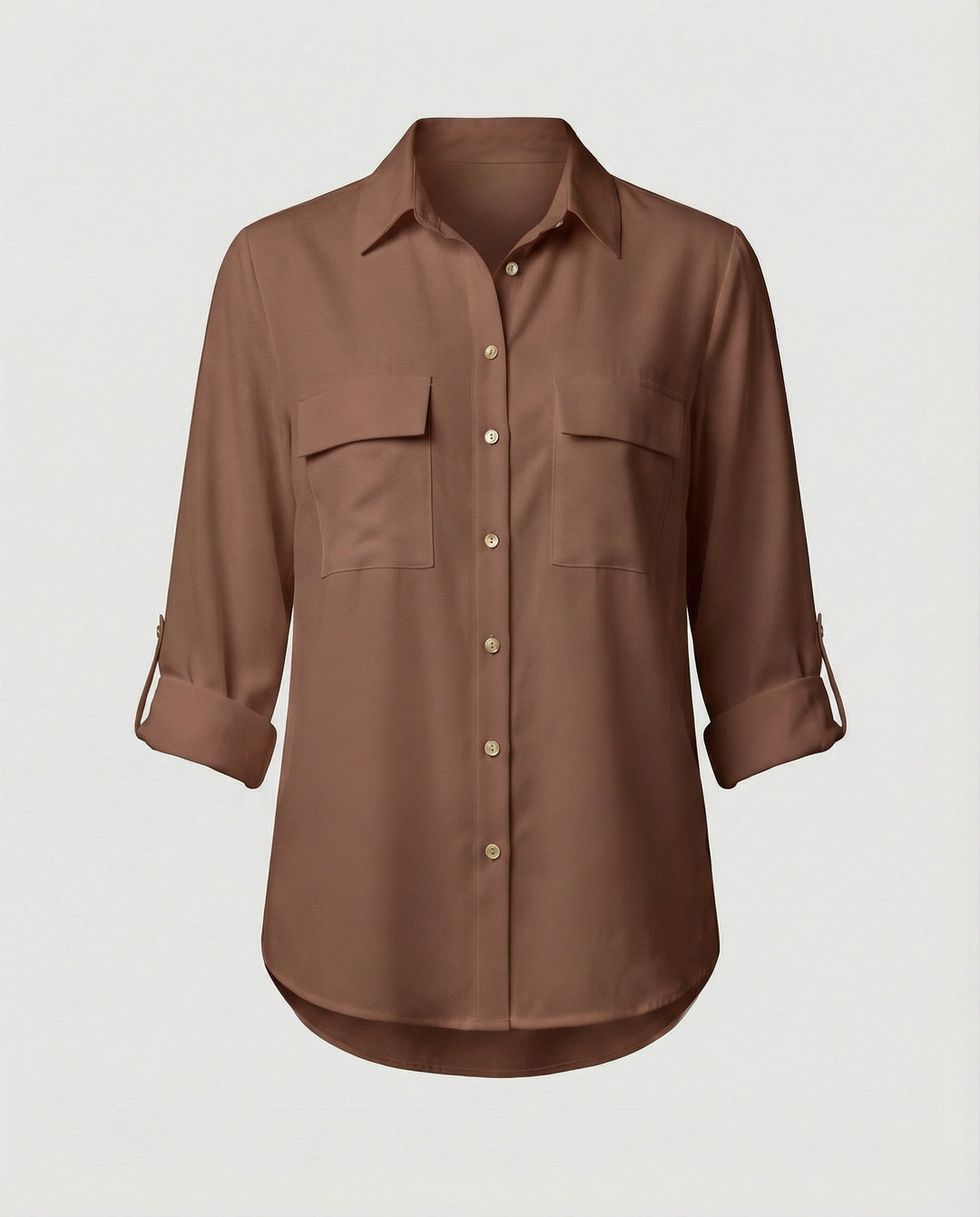Damen Bluse mit Taschen und klassischem Schnitt