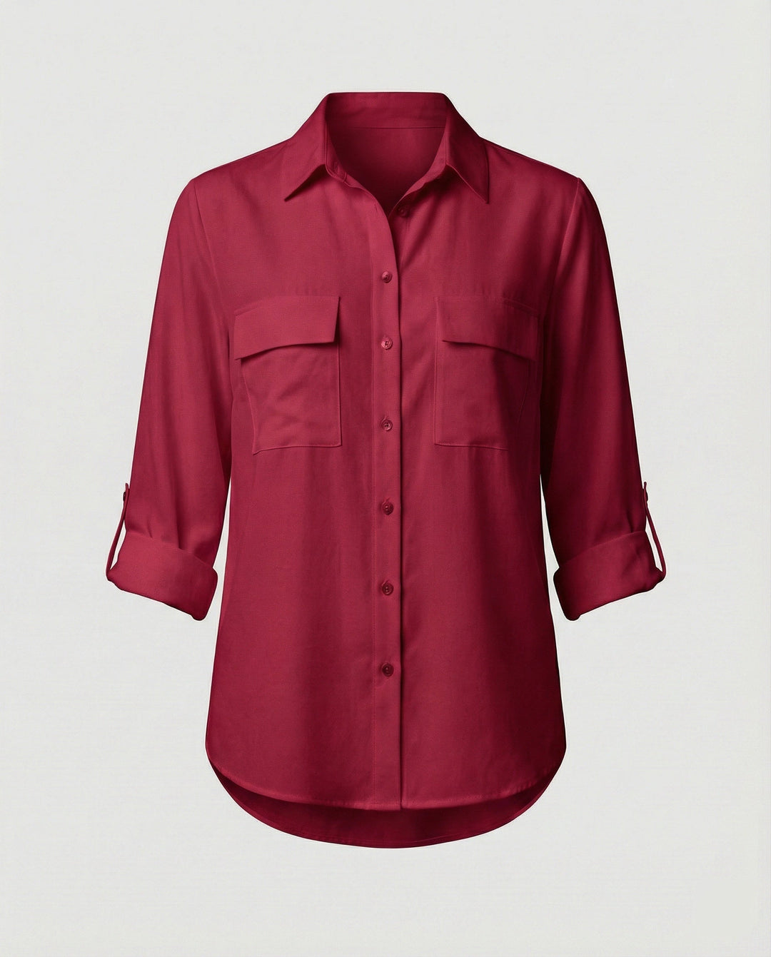 Damen Bluse mit Taschen und klassischem Schnitt