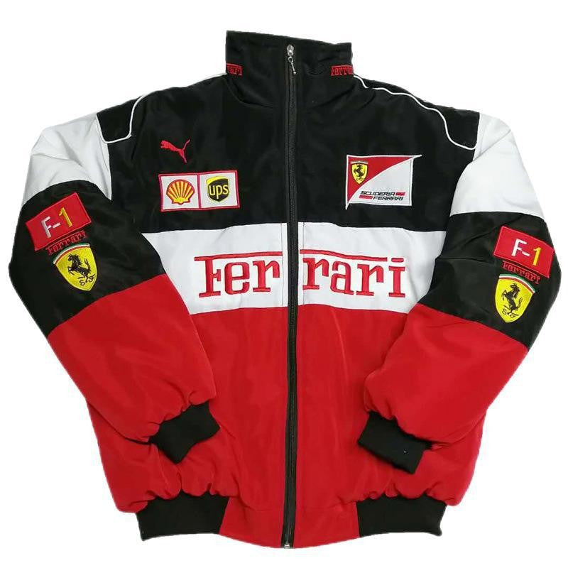 Herren Rennsportjacke Retro Logos