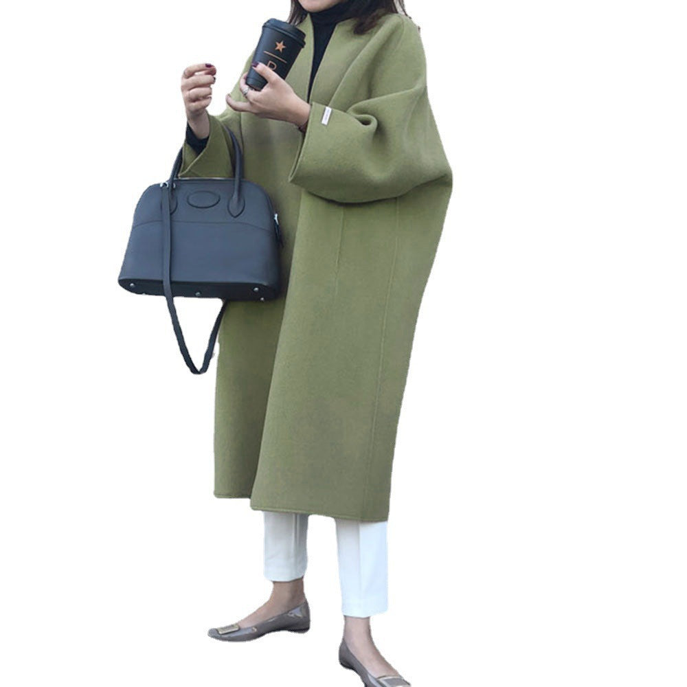 Eleganter Langer Wollmantel Damen