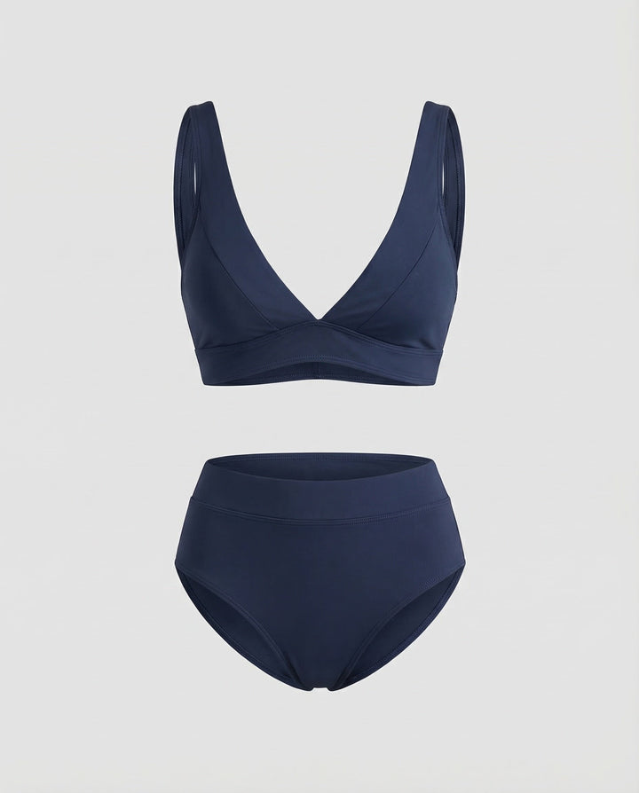Damen Bikini V-Ausschnitt Vorgeformte Körbchen