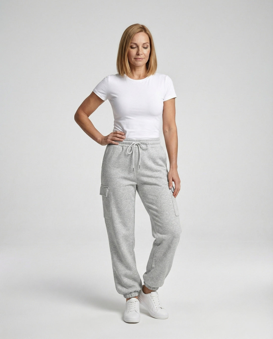 Damen Bequeme Cargo-Hose mit elastischem Bund
