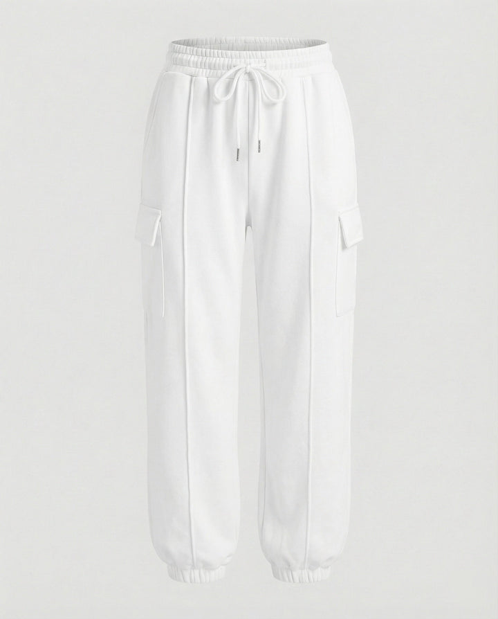Damen Bequeme Cargo-Hose mit elastischem Bund