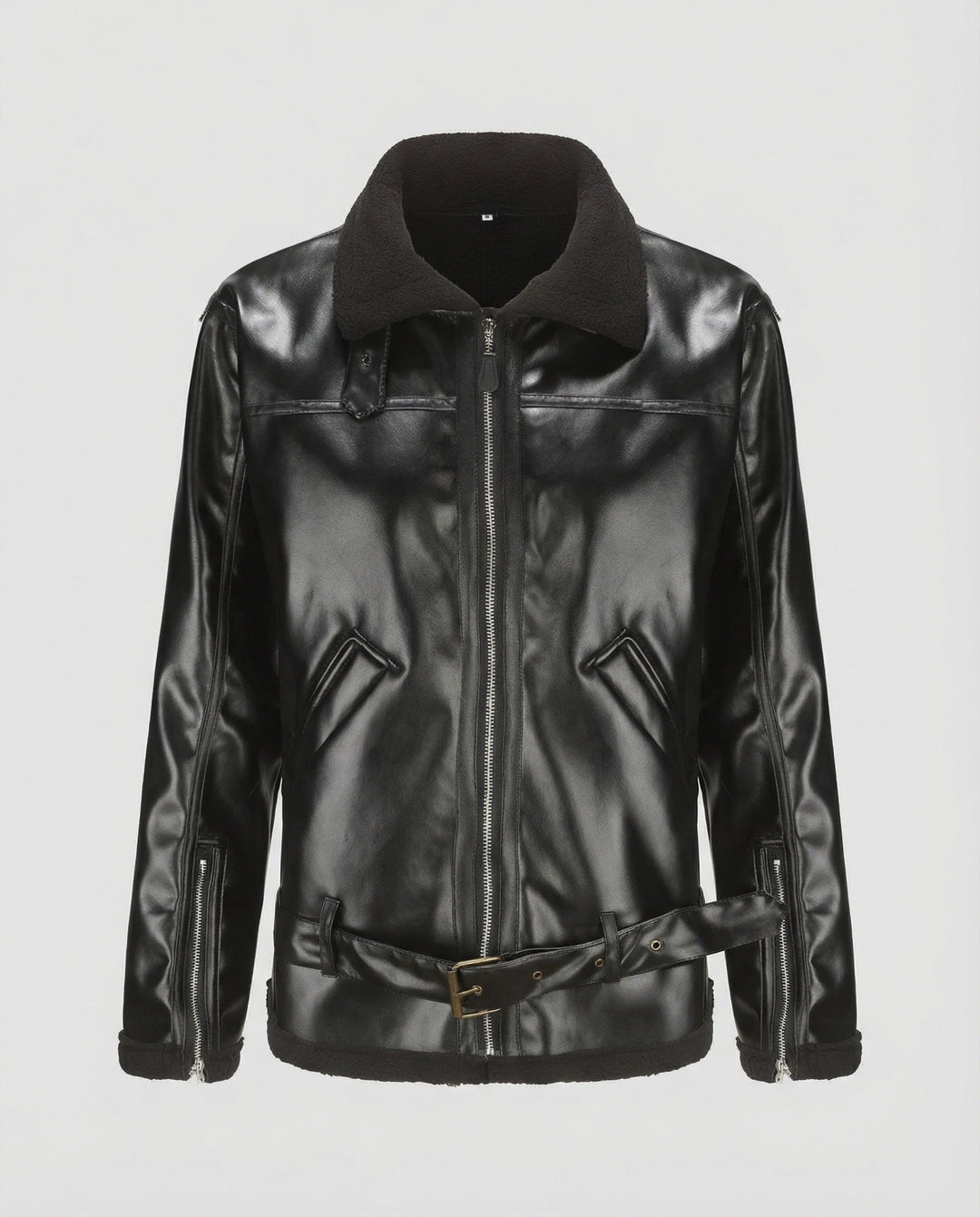 Herren Kunstlederjacke mit Kragen