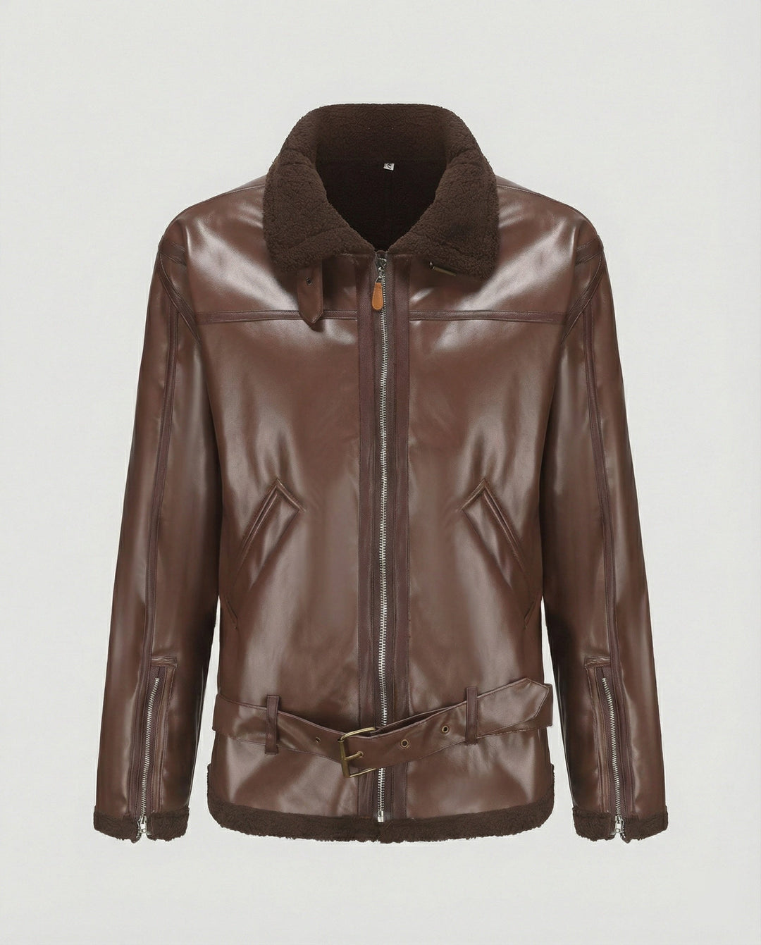 Herren Kunstlederjacke mit Kragen