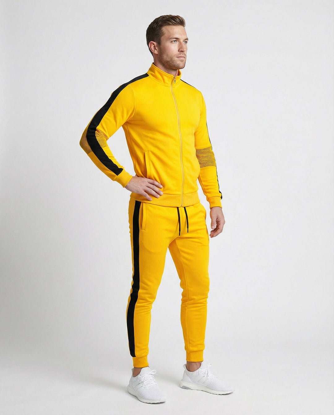 Herren Trainingsanzug Slim Fit mit Stehkragen