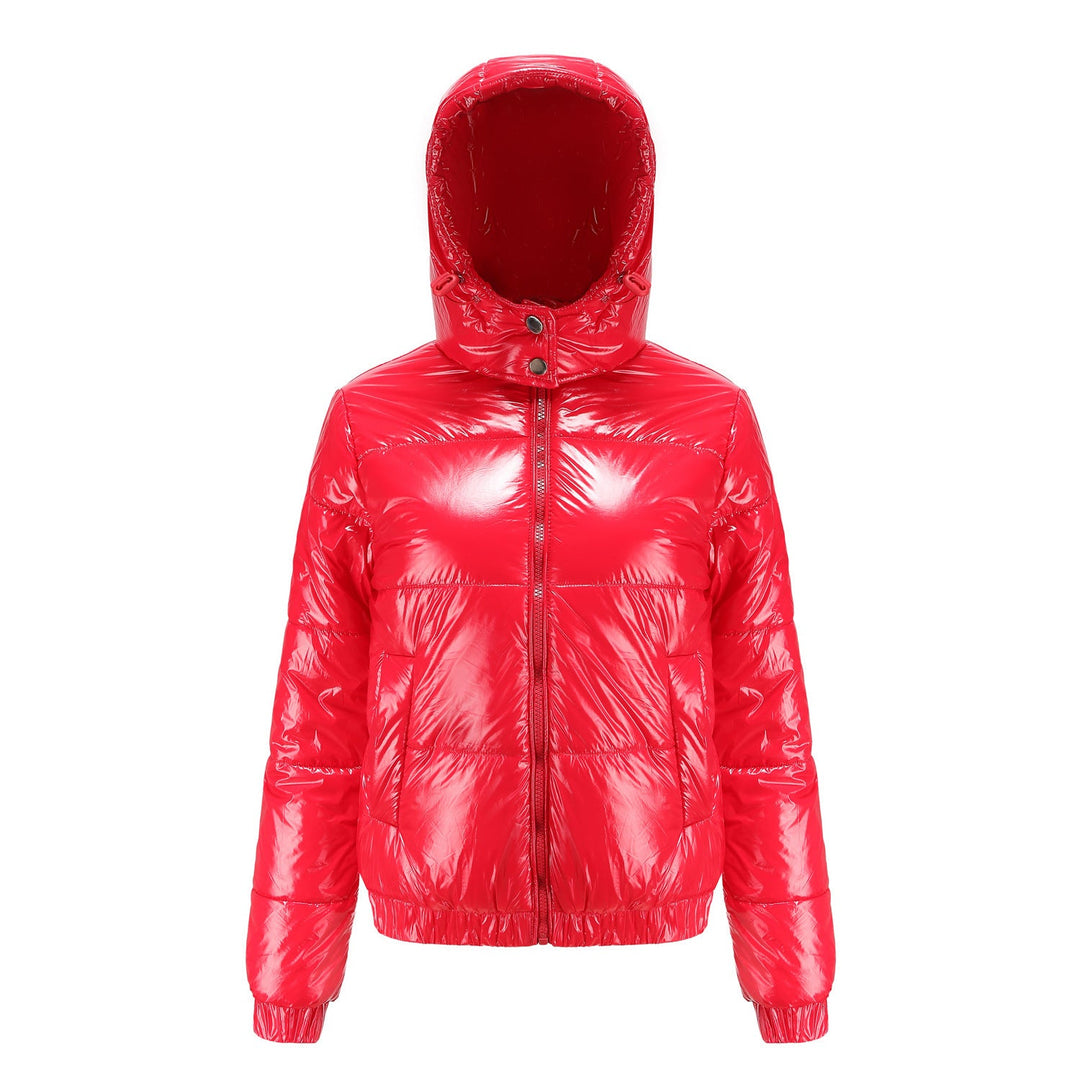 Glänzende Wasserabweisende Thermo Komfort Winterjacke Damen