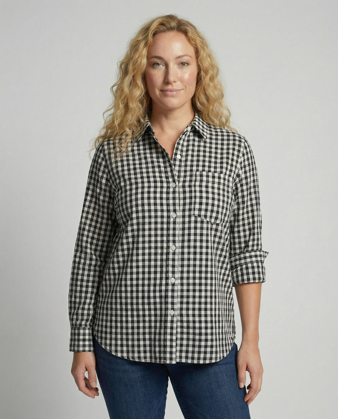 Damen Kariertes Hemd Oversize