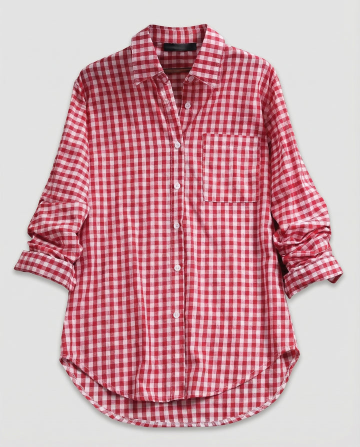 Damen Kariertes Hemd Oversize