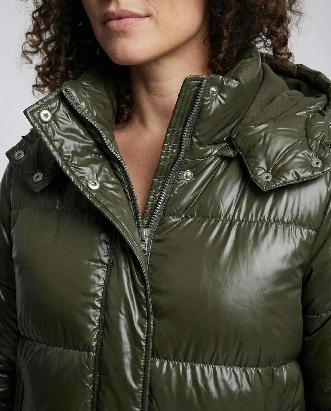 Damen Puffy Jacke Kapuze