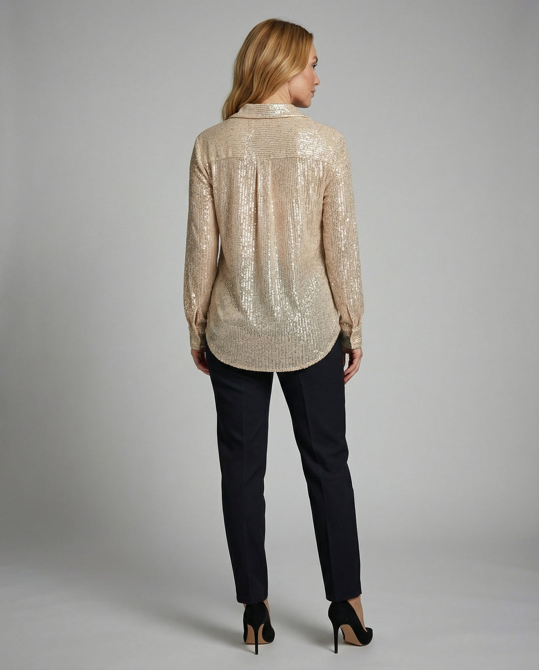 Glitzernde Oversize Bluse Damen