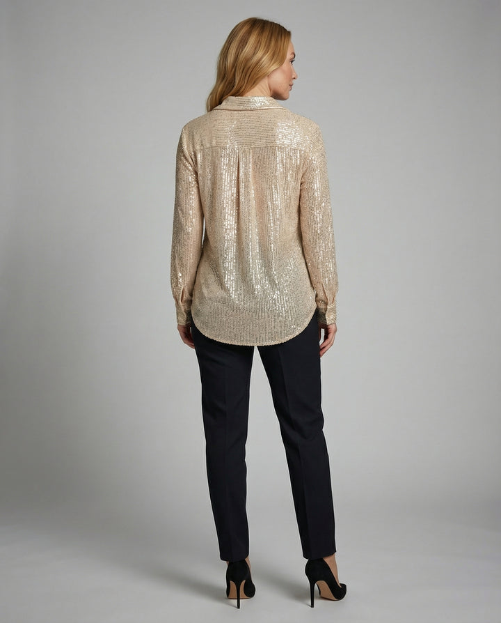 Glitzernde Oversize Bluse Damen