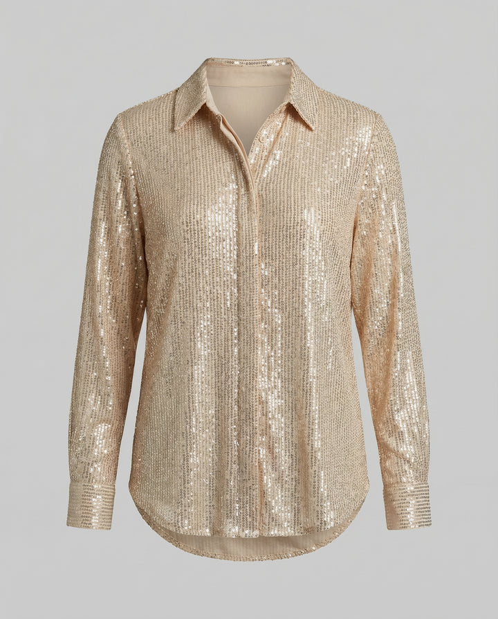 Glitzernde Oversize Bluse Damen