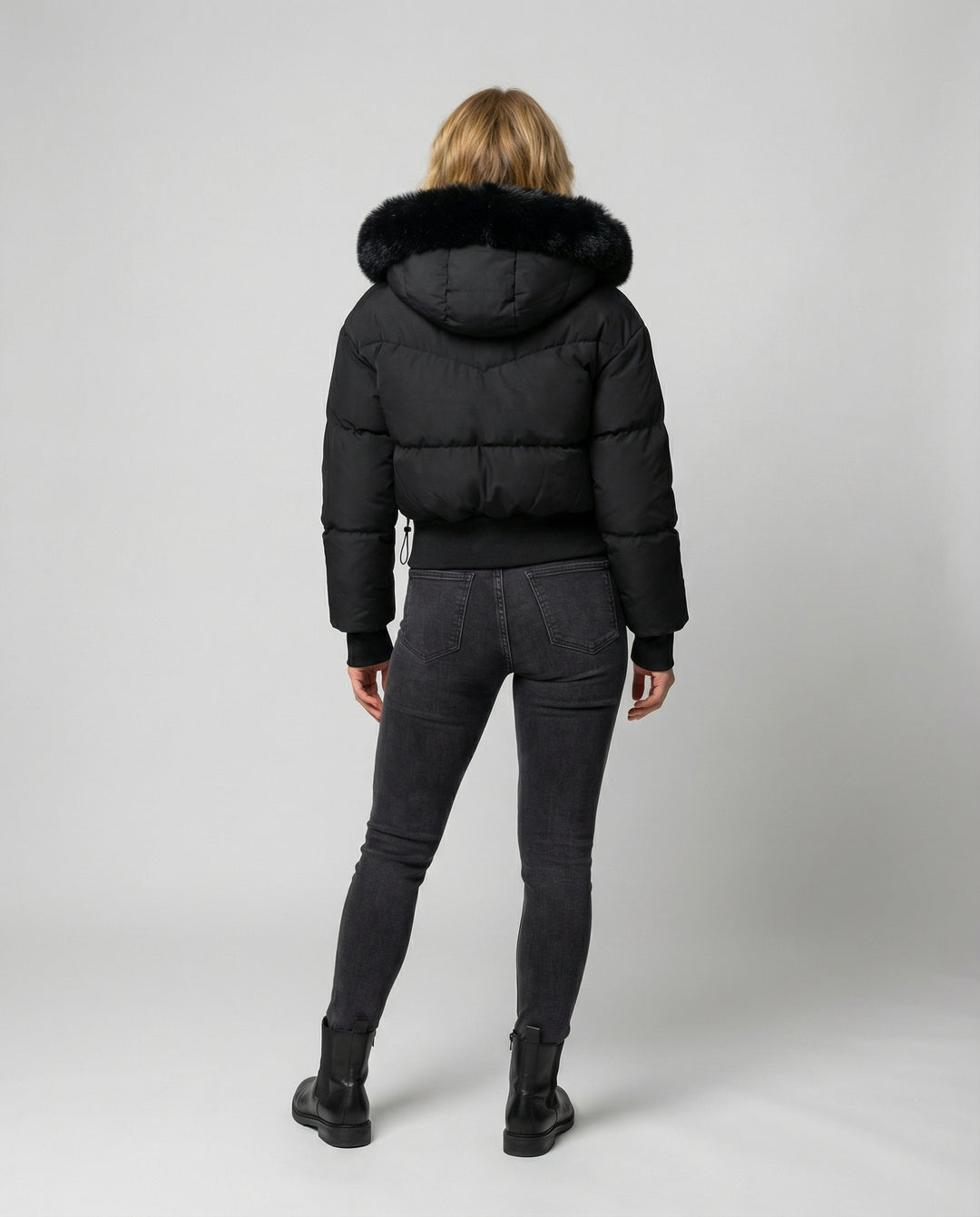 Stylische Warme Cropped Daunenjacke Damen