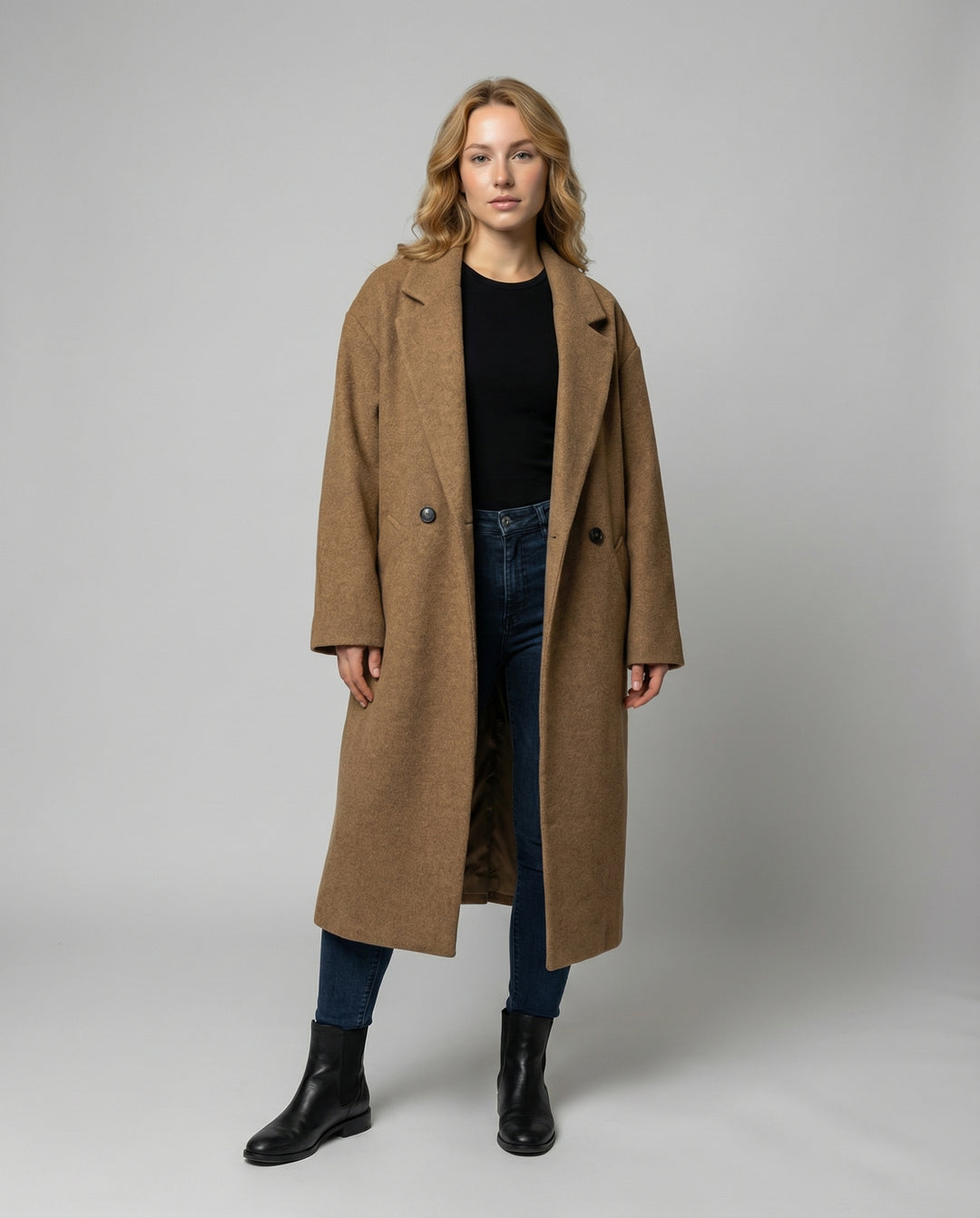 Eleganter Oversized Wollmantel Damen