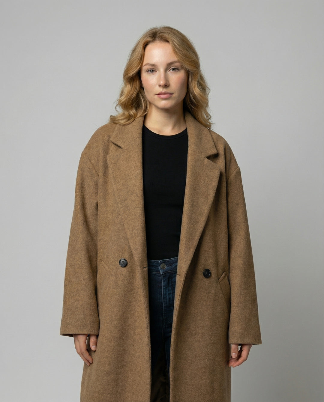 Eleganter Oversized Wollmantel Damen