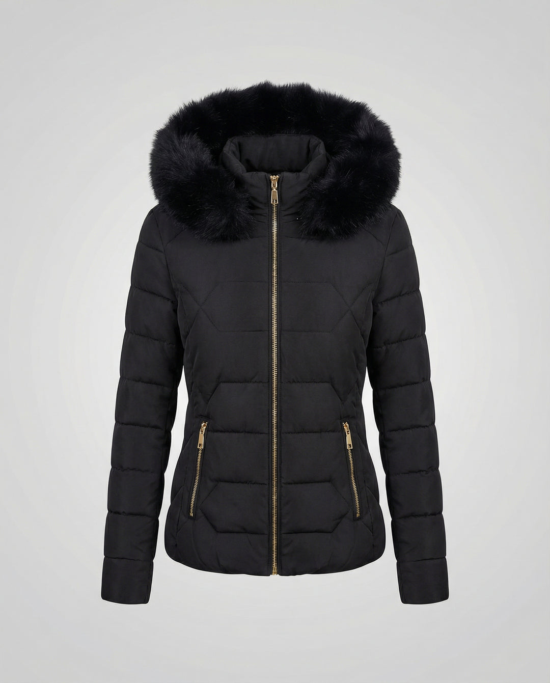 Damen Winterjacke Kunstfell